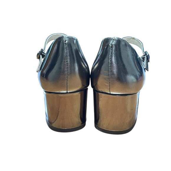 Metallic Silver Mary Jane Block Heels By Louise Et Cie Size 8.5M / 38.5 - Picture 10 of 12